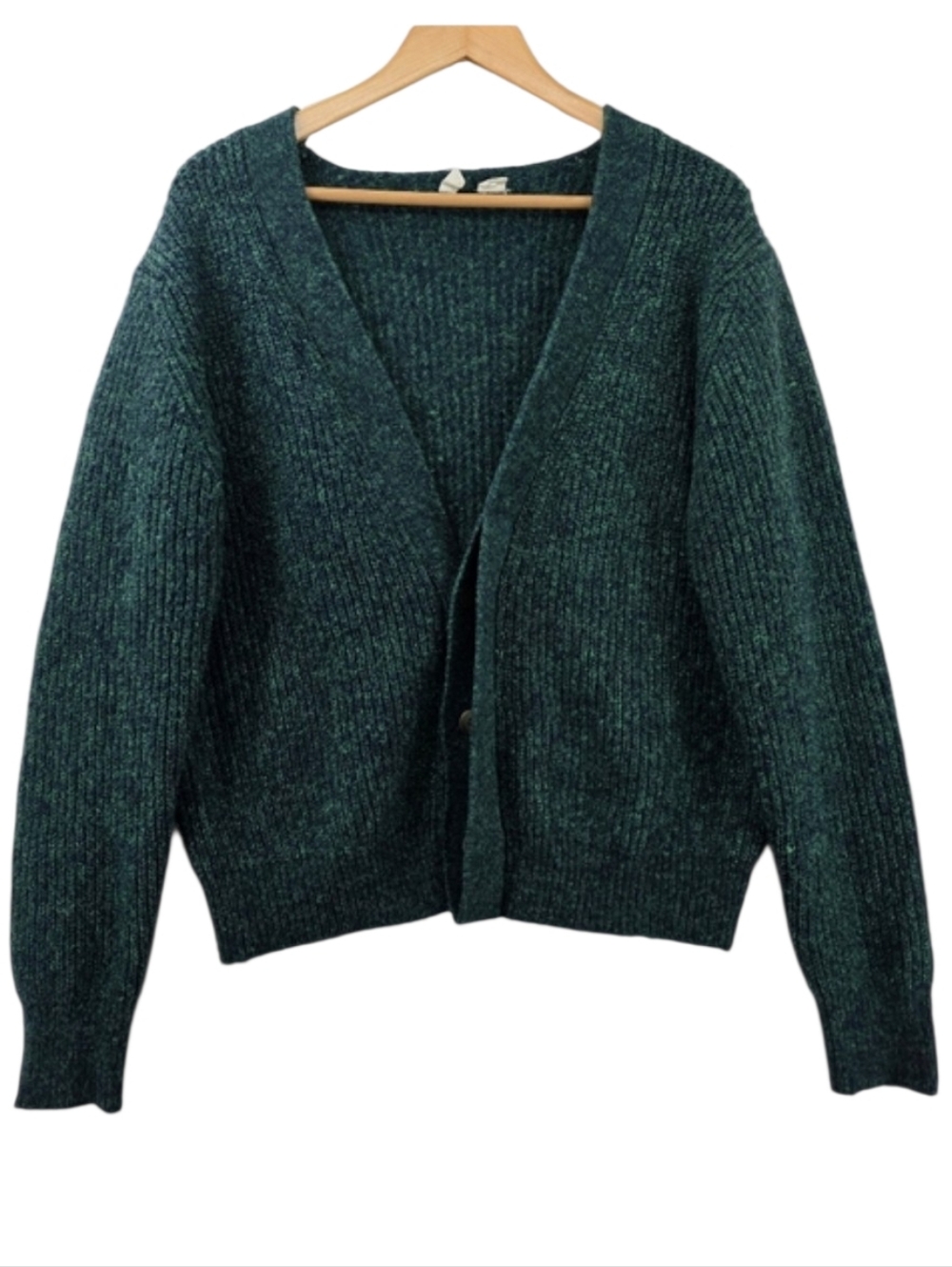 Moth By Anthropologie Marbled Green Knit Button Cardigan Sweater Women's Large